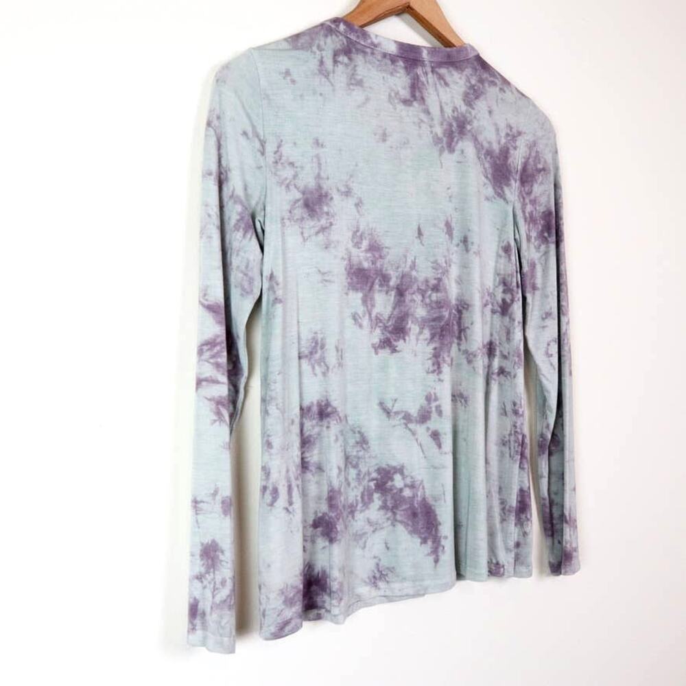 AEO Size XS Soft & Sexy Ladder Front Tee Shirt Tie Dye Purple Blue - Picture 7 of 9